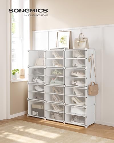 SONGMICS Shoe Rack, 12-Tier with Doors, 48-Pair Storage Cabinet - Image 2