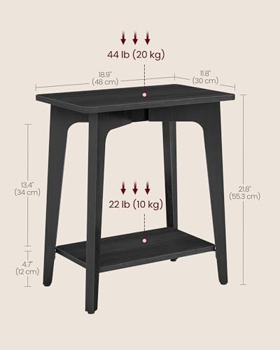 VASAGLE Side Table, 2-Tier Small Rectangular End Table, Nightstand - Image 3