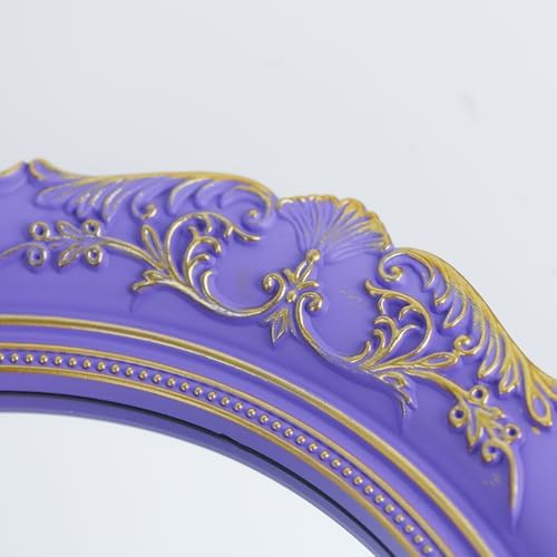YCHMIR 14.8 x 13.1 inch Oval Wall Mirror Vintage Style (Purple) - Image 5