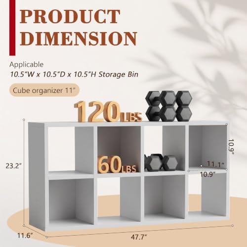 8 Cube Storage Organizer, Multifunctional Bookcase, White Cube Bookshelf - Image 2