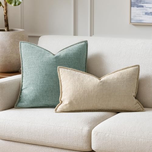 MIULEE Decorative Lumbar Throw Pillow Covers 12x20 Inch Beige 2 Pack - Image 5
