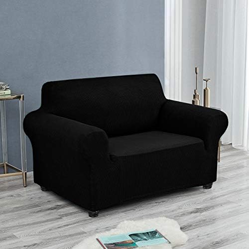 Joccun Stretch Chair Couch Cover,1-Piece Sofa Slipcover Spandex Jacquard Fabric Sofa Covers with Elastic Bottom,Washable Furniture Protector for Dogs,Cats,Kids(Armchair,Wide 35" - 55",Black) - Image 5