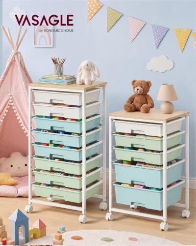 VASAGLE Rolling Cart with Drawers, Craft Organizers and Storage - Image 2