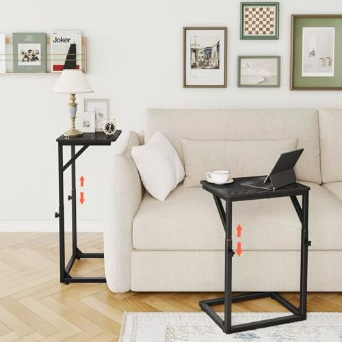 5-Level Adjustable C-Shaped End Table, Small Side Table for Couch, Sofa TV Tray Table for Living Room, Bedroom, Bedside ET-ZA-BKW1 by Unknown