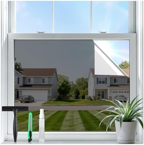 rabbitgoo Window Tint for Home with Tools, Black Silver, 23.6" x 78.7" by rabbitgoo