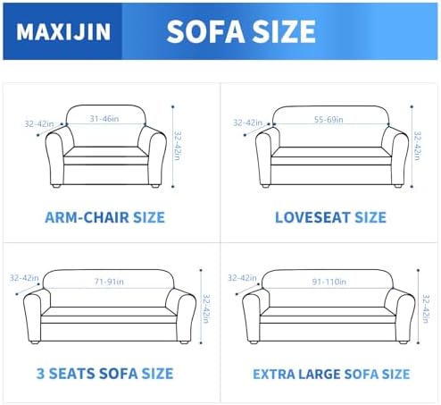 MAXIJIN Super Stretch Couch Cover for 3 Cushion Couch, 1-Piece Universal Sofa Covers Living Room Jacquard Spandex Furniture Protector Dogs Pet Friendly Fitted (Large, Coffee) - Image 6