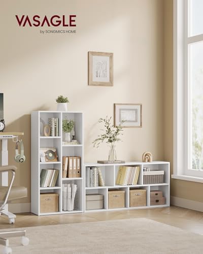 VASAGLE Bookshelf, 7 Cubes Storage Organizer, 19.7 x 9.4 x 41.7 Inches - Image 2