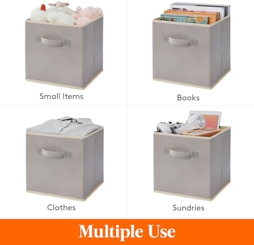Lifewit Storage Cubes, 11 Inch Organizer Bins, 18L Light Gray, 12 Packs - Image 4