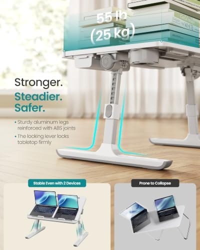 SONGMICS Bed Laptop Desk, Foldable, Adjustable Height, 15.7 x 22 Inches - Image 3