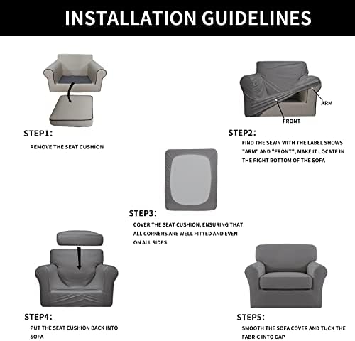 Easy-Going 2 Pieces Stretch Sofa Slipcover for Armchair Washable - Image 6