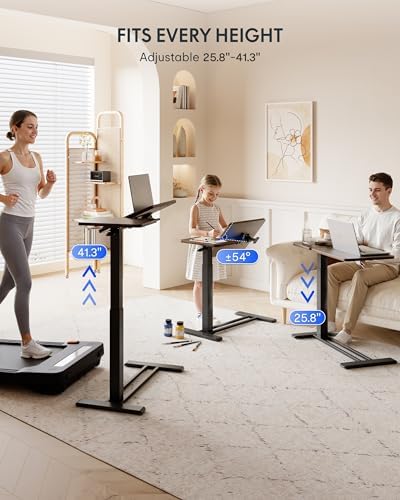 FLEXISPOT 32" Gas Spring C Table with Split Tilting Top,Mobile Side Table - Image 2