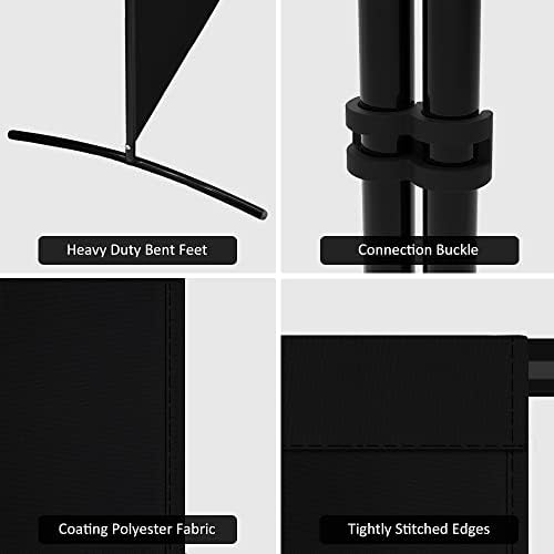 Kokorona 3 Panel Room Divider, 6FT Tall Folding Privacy Screen Wall Dividers, Portable Privacy Screen Freestanding Room Divider for Room Separation, Included - Cover Strips, Black, 102''W x 71''H - Image 5