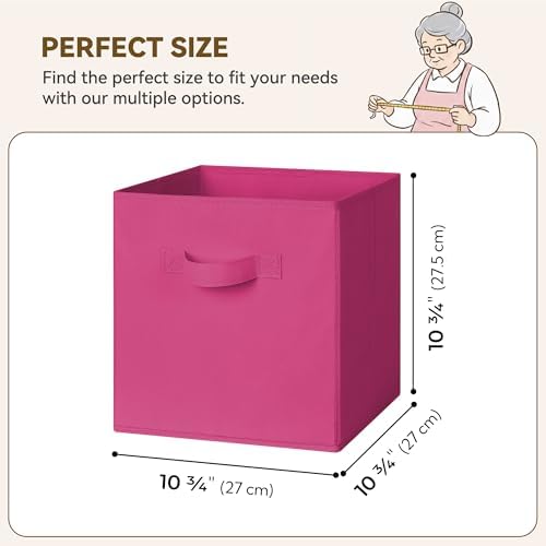 GRANNY SAYS 11 Inch Cube Storage Bin, Cube Organizer Bins, Rose Red, 6-Pack - Image 2
