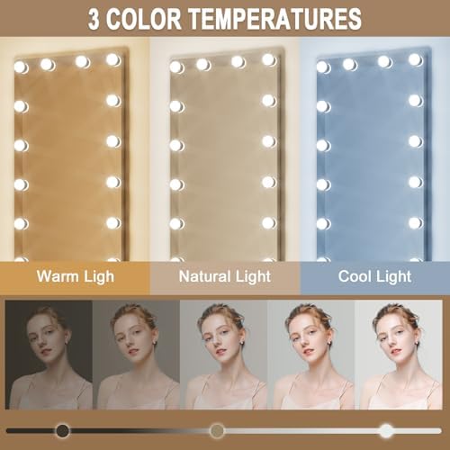 Kosmonia 64"x22" Hollywood Full Length Mirror with Light, 22 Dimmable Bulbs - Image 7