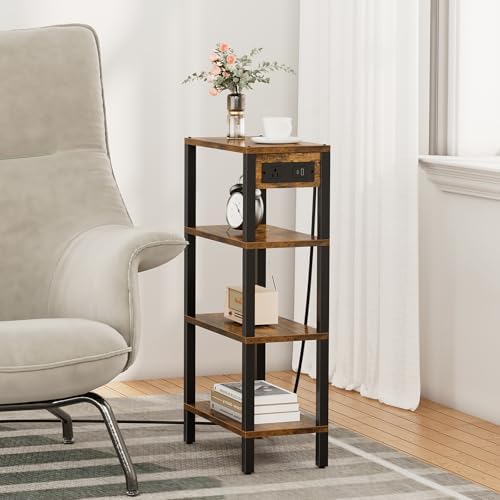 TUTOTAK Narrow Side Table Set of 2, Small End Table with Charging Station - Image 2