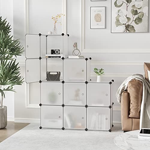 C&AHOME 9-Cube Storage Organizer with Door Cube Shelf Closet Cabinet White - Image 2