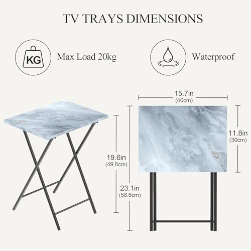 Adompacat 16" Small TV Tray Table, Folding TV Dinner Trays Set on Couch - Image 3