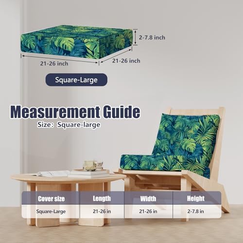 8Pcs Outdoor Cushion Covers, Stretch Patio Furniture Couch Chair Slipcovers - Image 2