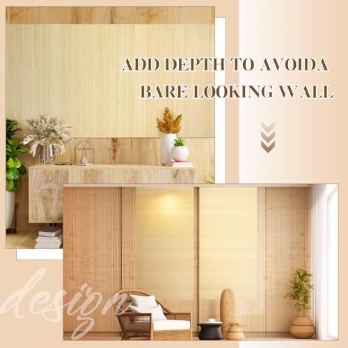Juexica 1 Pcs Natural Bamboo Wall Panel for Interior Wall 48''x96'' Bamboo Covering Renewable Pole Wainscoting Room Divider Wrap Decor for Bedroom Living Room Kitchen Island Office (Raw) - Image 3