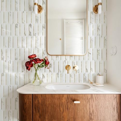 Vamos Tile Peel and Stick Backsplash Seamless Tile,Fish Scale,Glossy,10 pcs - Image 3
