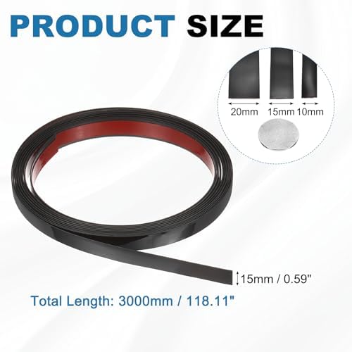 uxcell Black Peel and Stick Molding Trim, 0.6 Inch x 9.8 ft Self-Adhesive Mirror Tape, Flexible PVC Border Strip for Wall Decoration Tile Edge Ceiling Floor Frame Furniture Decoration - Image 2