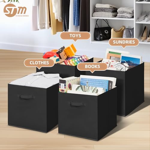 STORAGE MANIAC Storage Cubes, 13 Inch 4 Pack Collapsible Fabric Shelf Bins - Image 2