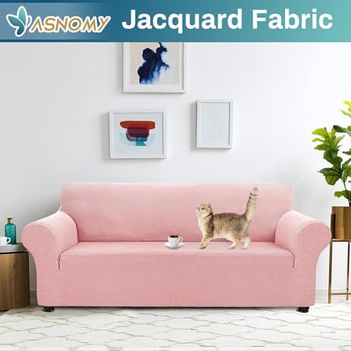 Asnomy Stretch Oversized Couch Covers for Sofa Slipcover,Pink - Image 3