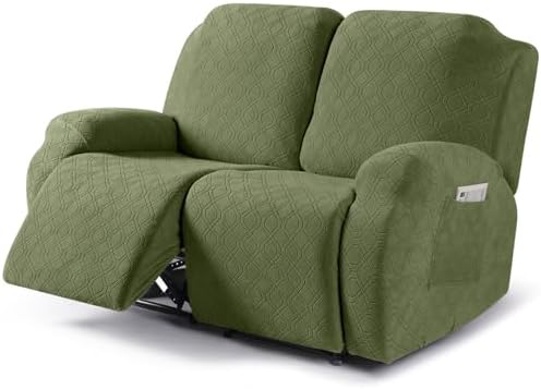VANSOFY Stretch Recliner Loveseat Cover, Slipcover, Army Green, 2 Seater by VANSOFYFURNITURECOVERS