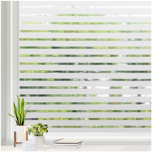 rabbitgoo Frosted Glass Window Privacy Film, Classic Stripe, 35.4" x 78.7" by rabbitgoo