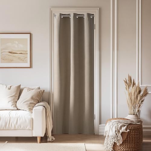 NICETOWN 100% Blackout Door Curtains for Doorway Privacy, Taupe by NICETOWN