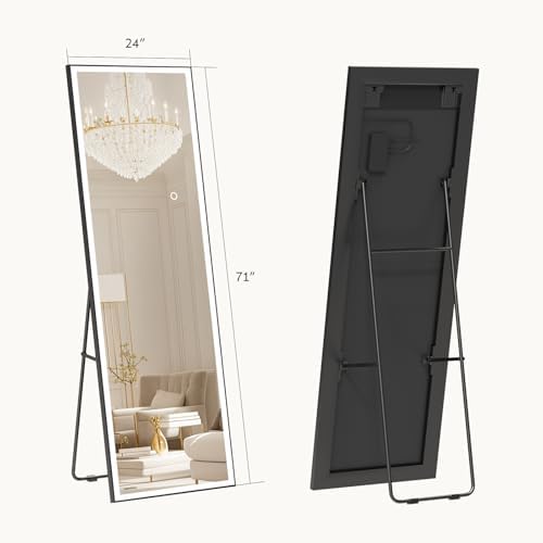 Kosmonia 71"x24" Full Length Mirror, Dimmable 3 Color LED Light - Image 2