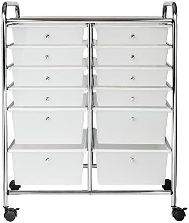 Honey-Can-Do Rolling Craft Storage Cart, Clear, 12-Drawer - Image 2