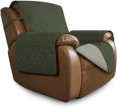 Easy-Going Reversible Couch Cover, Oversized Recliner, Army Green/Beige by Easy-Going
