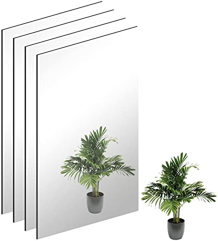 16 x 12'' x 4Pcs Glass Wall Mirror Tile Frameless Full Length Mirror by FindYourLove