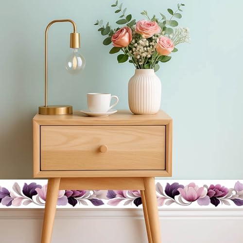 IVN Wallpaper Border Peel and Stick Wall Purple Blossom 4x196 Inch - Image 7