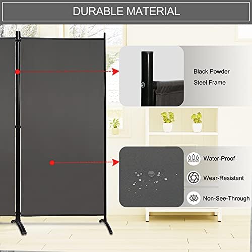MAYOLIAH 3 Panels Room Divider Partition 6ft Tall Folding Privacy Screen - Image 3