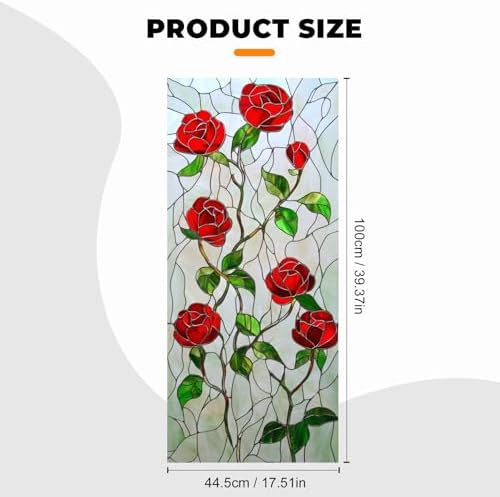 Window Privacy Film Frosted Glass Window Sticker Window Film Static Glass Cling Tint Non-Adhesive for Home Door Decorative Frosting Cover 17.5 X 39.3 inch - Image 5