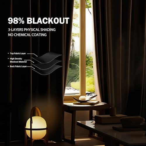 Room Divider Ceiling Mounted Curtains Track Sets Extra Wide Blackout Curtain Flexible Tracks for Bedroom Privacy Partition Separator, 1Panel Black Drape and White Rail, W10 x H10ft - Image 4