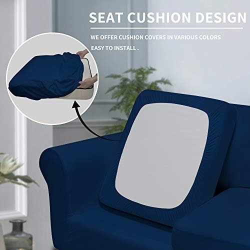 Easy-Going 4 Pieces Stretch Sofa Cover for 3 Cushion Couch Washable - Image 3