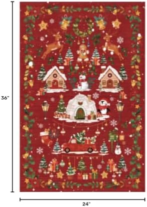 2x3 Christmas Cute Area Rug : Non-Slip Washable Winter Holiday Indoor Doormat Soft Low Pile Decorative Floor Mat for Kitchen Bathroom Living Room Bedroom Red Holiday Home Decor Gift（2x3，Red） - Image 2