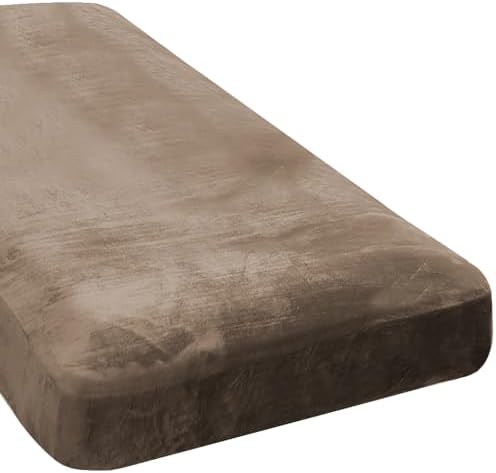 H.VERSAILTEX Velvet Stretch Individual Chaise Cover Sectional Couch Covers for L Shaped Sofa Both Left/Right Furniture Protector Seat Cushion Sofa Cover (1 Piece Chaise Cover, Mocha) by HVERSAILTEX