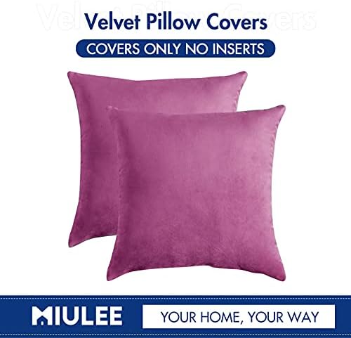 MIULEE Velvet Throw Pillow Covers 18x18 Inch Pack of 2 Hot Pink - Image 6