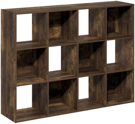 Furinno PELLI Book Shelf, 12-Cube Bookshelf, Cube Storage Organizer Bookcase, 11.7 x 47.6 x 36, for Living Room, Bedroom, Home Office, Amber Pine - Image 5