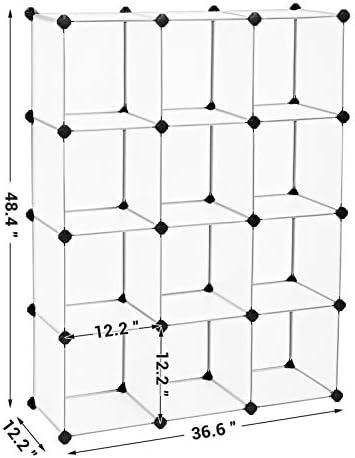SONGMICS 12 Cube Storage Organizer，Plastic Stackable Cube Shelf - Image 3