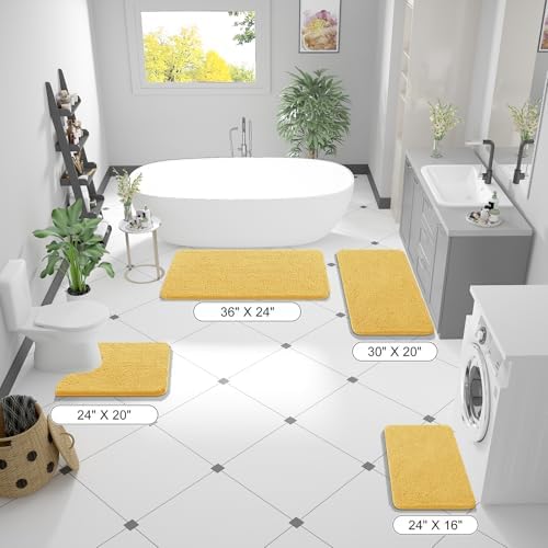 OLANLY Bathroom Runner Rugs 70x24, Extra Soft Absorbent Chenille Bath Rugs - Image 2