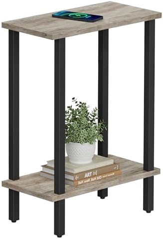 TUTOTAK Narrow Side Table, 2-Tier Small End Table for Couch by ChoosetutotakFurnitureBuildYourCozyHome