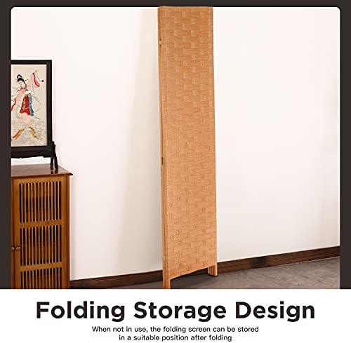 FDW 4-Panel Folding Room Divider | 6ft, Natural | Light & Portable - Image 6