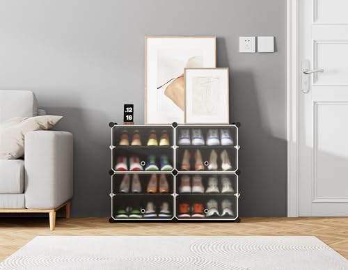 HOMIDEC Shoe Rack Organizer 16 Pair Modular Shoe Storage Cabinet for Closet - Image 3