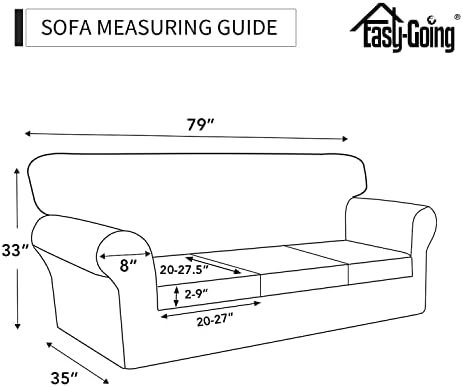 Easy-Going 4 Pieces Stretch Sofa Cover for 3 Cushion Couch Washable - Image 2