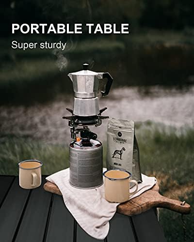 MSSOHKAN Camping Table Folding Portable Camp Side Table Aluminum Lightweight Carry Bag Beach Outdoor Hiking Picnics BBQ Cooking Dining Kitchen Black Medium - Image 3